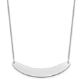 10k White Gold Medium Curved Blank Bar Necklace