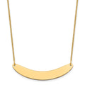 14k Yellow Gold Medium Curved Blank Bar Necklace