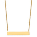 Sterling Silver/Gold-plated Large Blank Bar Necklace