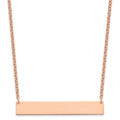Sterling Silver/Rose-plated Large Blank Bar Necklace