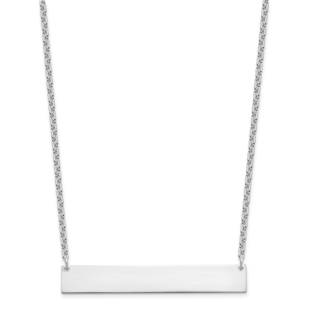 Sterling Silver/Rhodium-plated Large Blank Bar Necklace