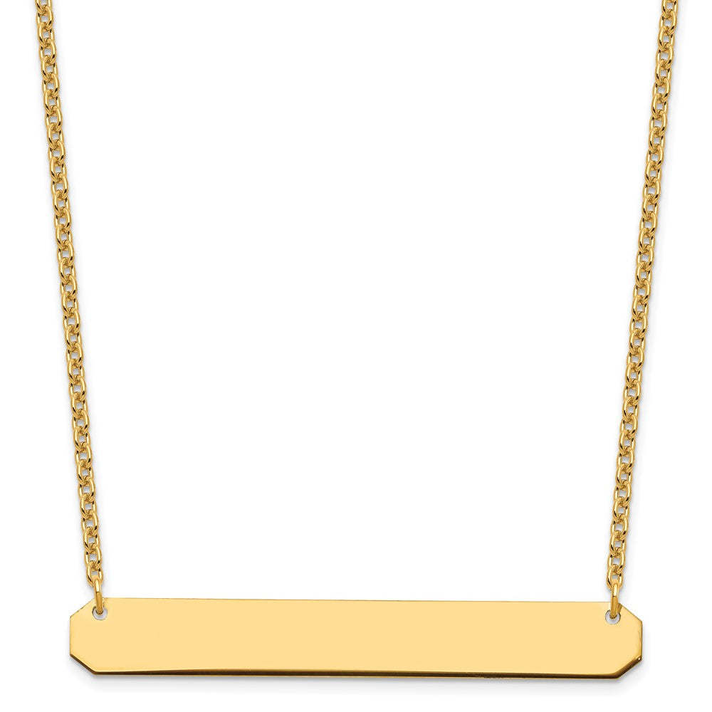 Sterling Silver/Gold-plated Large Blank Bar Necklace