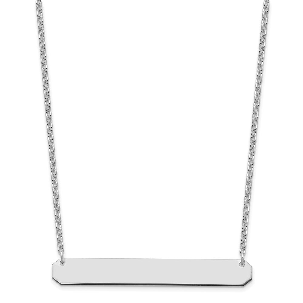 Sterling Silver/Rhodium-plated Large Blank Bar Necklace