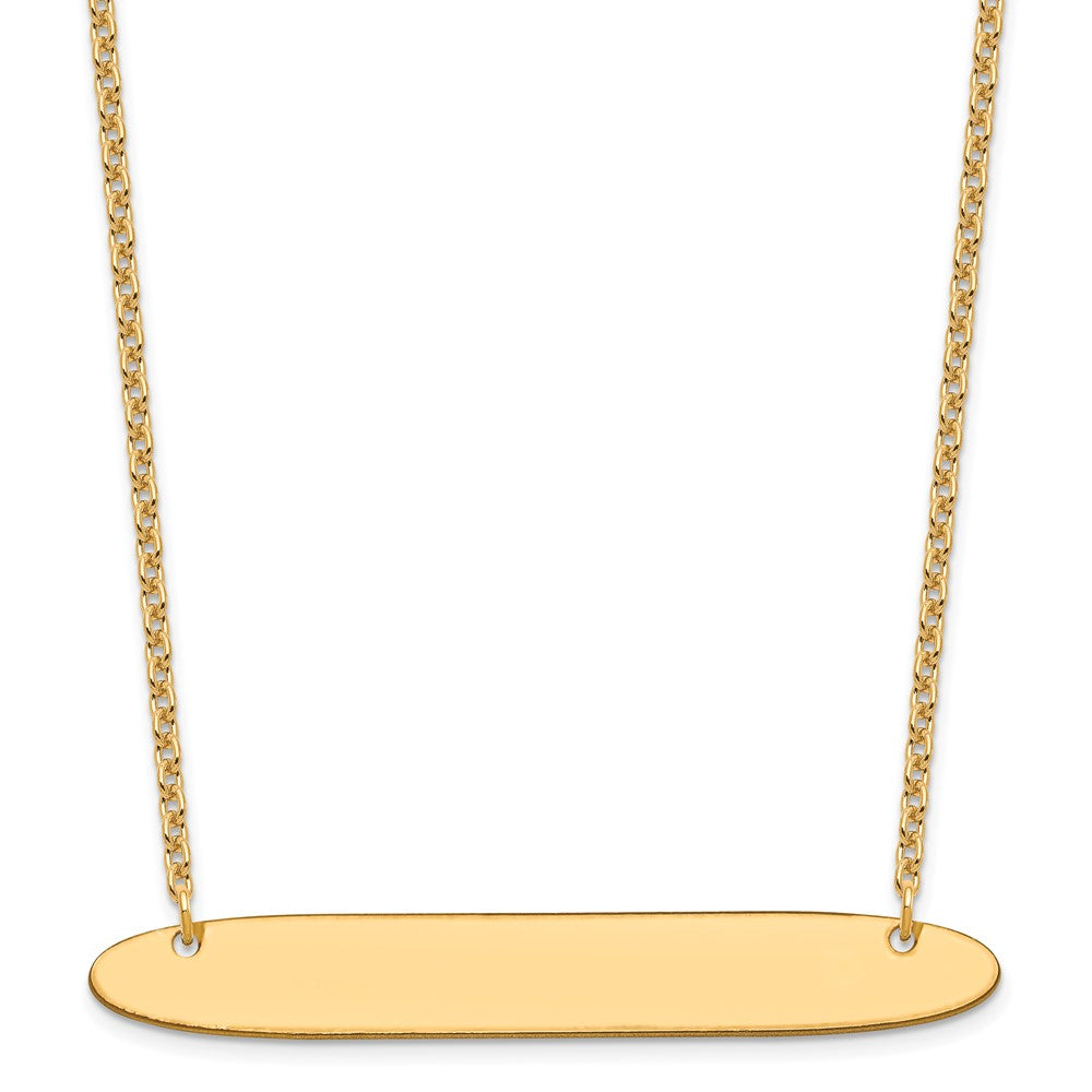 Sterling Silver/Gold-plated Large Oblong Blank Bar Necklace