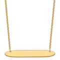 Sterling Silver/Gold-plated Large Oblong Blank Bar Necklace