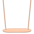 Sterling Silver/Rose-plated Large Oblong Blank Bar Necklace