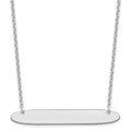 Sterling Silver/Rhodium-plated Large Oblong Blank Bar Necklace