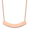Sterling Silver/Rose-plated Large Curved Blank Bar Necklace