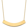 14k Yellow Gold Large Curved Blank Bar Necklace