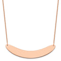 14k Rose Gold Large Curved Blank Bar Necklace