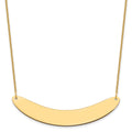 14k Yellow Gold Large Curved Blank Bar Necklace