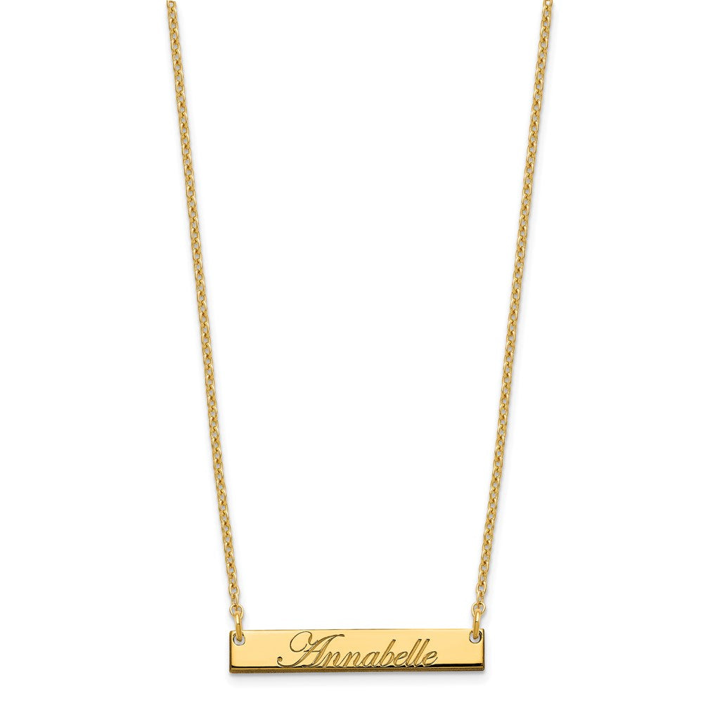 Sterling Silver/Gold-plated Small EDWARDIAN SCRIPT Bar Necklace