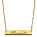 Sterling Silver/Gold-plated Small EDWARDIAN SCRIPT Bar Necklace