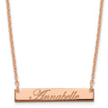 Sterling Silver/Rose-plated Small EDWARDIAN SCRIPT Bar Necklace