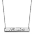 14k White Gold Small EDWARDIAN SCRIPT Bar Necklace