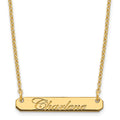 Sterling Silver/Gold-plated Small EDEARDIAN SCRIPT BAR Necklace