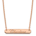 Sterling Silver/Rose-plated Small EDWARDIAN SCRIPT Bar Necklace