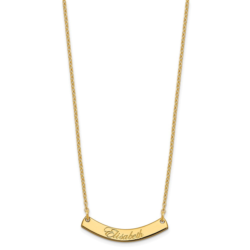 SS/Gold-plated Small EDWARDIAN SCRIPT Curved Bar Necklace