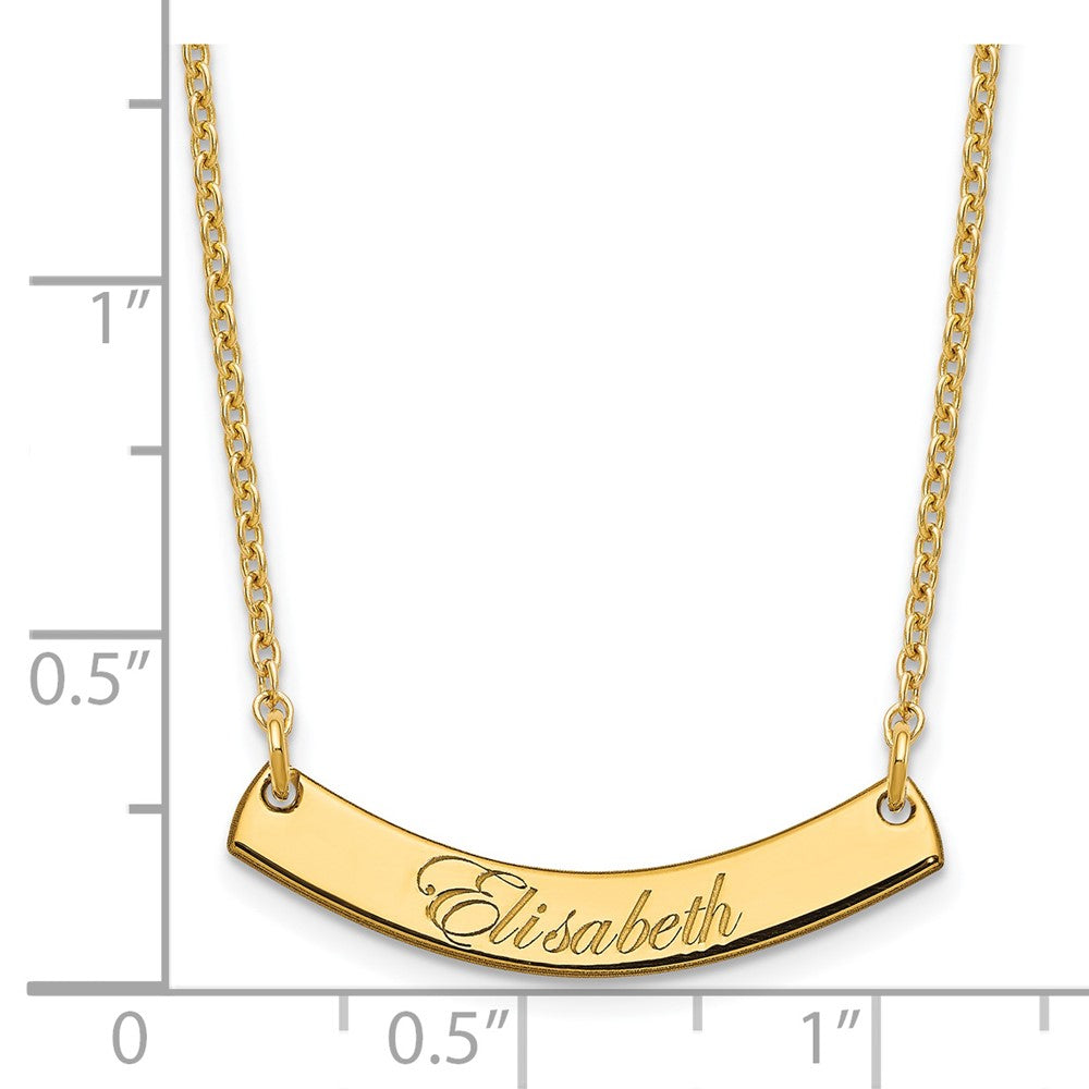 SS/Gold-plated Small EDWARDIAN SCRIPT Curved Bar Necklace
