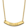 SS/Gold-plated Small EDWARDIAN SCRIPT Curved Bar Necklace