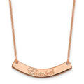 14k Rose Gold Small EDWARDIAN SCRIPT Curved Bar Necklace