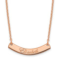 SS/Rose-plated Small EDWARDIAN SCRIPT Curved Bar Necklace