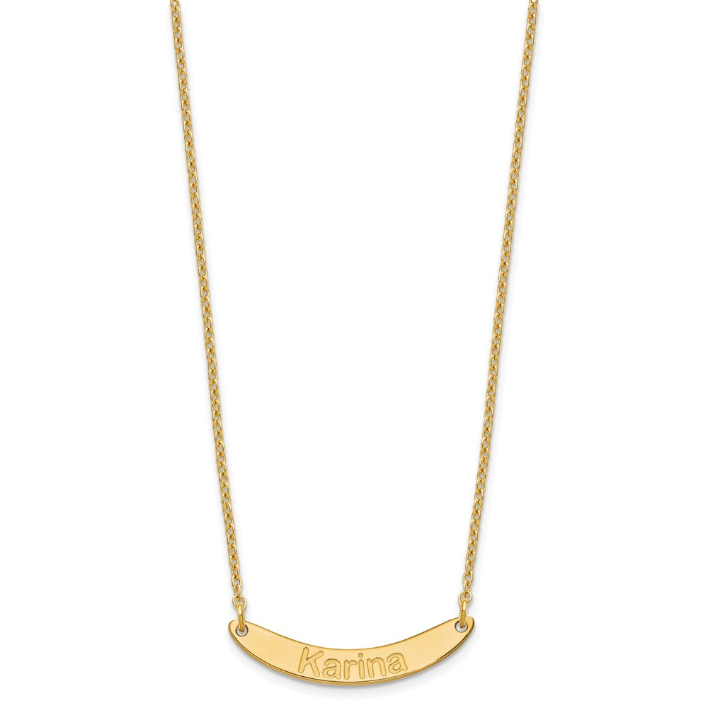 SS/Gold-plated Small ARIAL ROUNDED Curved Bar Necklace