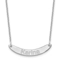 10kWhite Gold Small ARIAL ROUNDED Curved Bar Necklace
