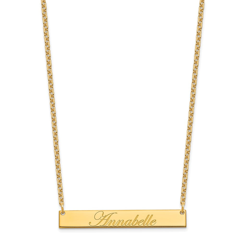 SS/Gold-plated Medium EDWARDIAN SCRIPT Bar Necklace