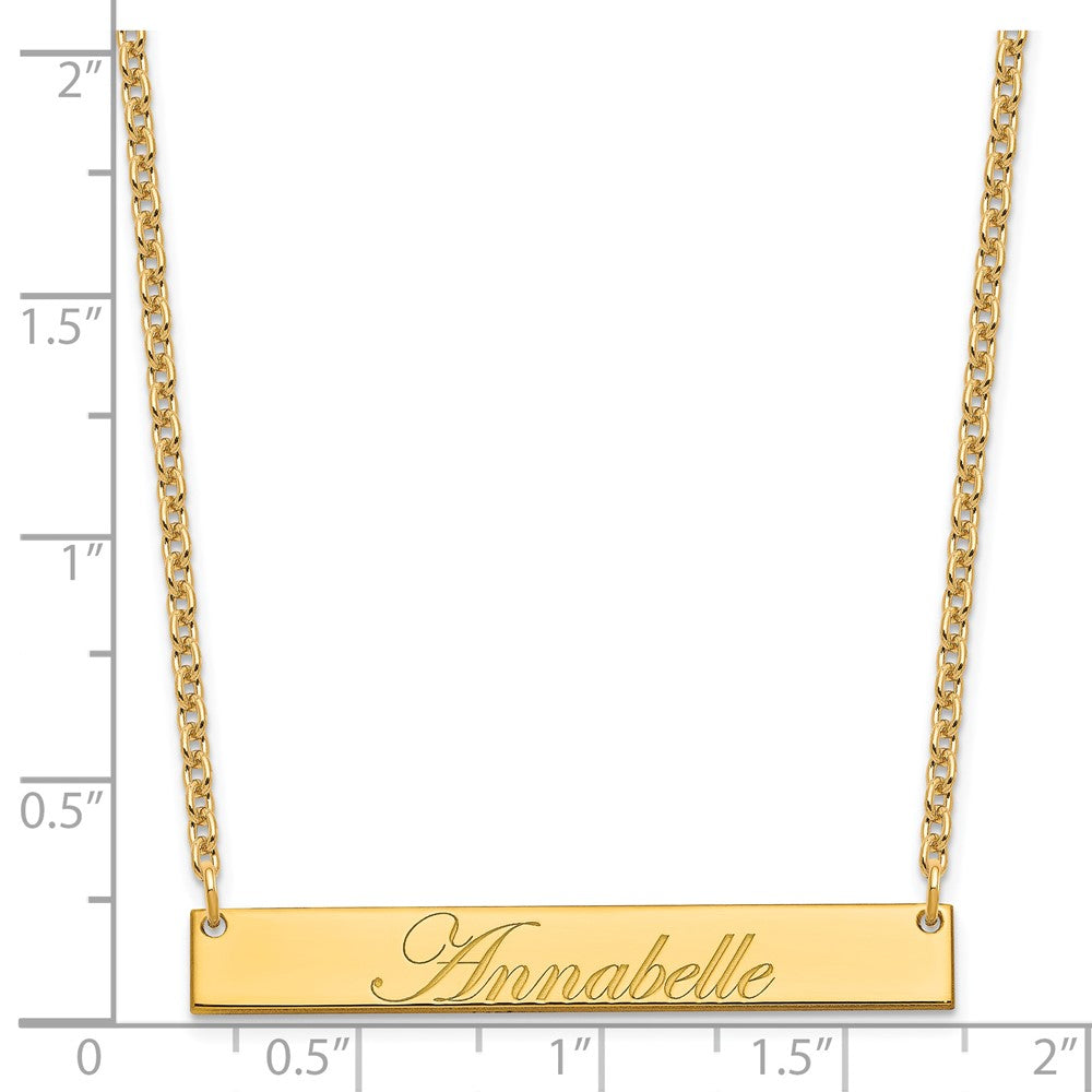 SS/Gold-plated Medium EDWARDIAN SCRIPT Bar Necklace