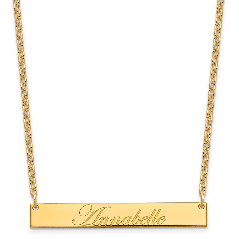 SS/Gold-plated Medium EDWARDIAN SCRIPT Bar Necklace
