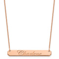 14k Rose Gold Medium EDWARDIAN SCRIPT Bar Necklace