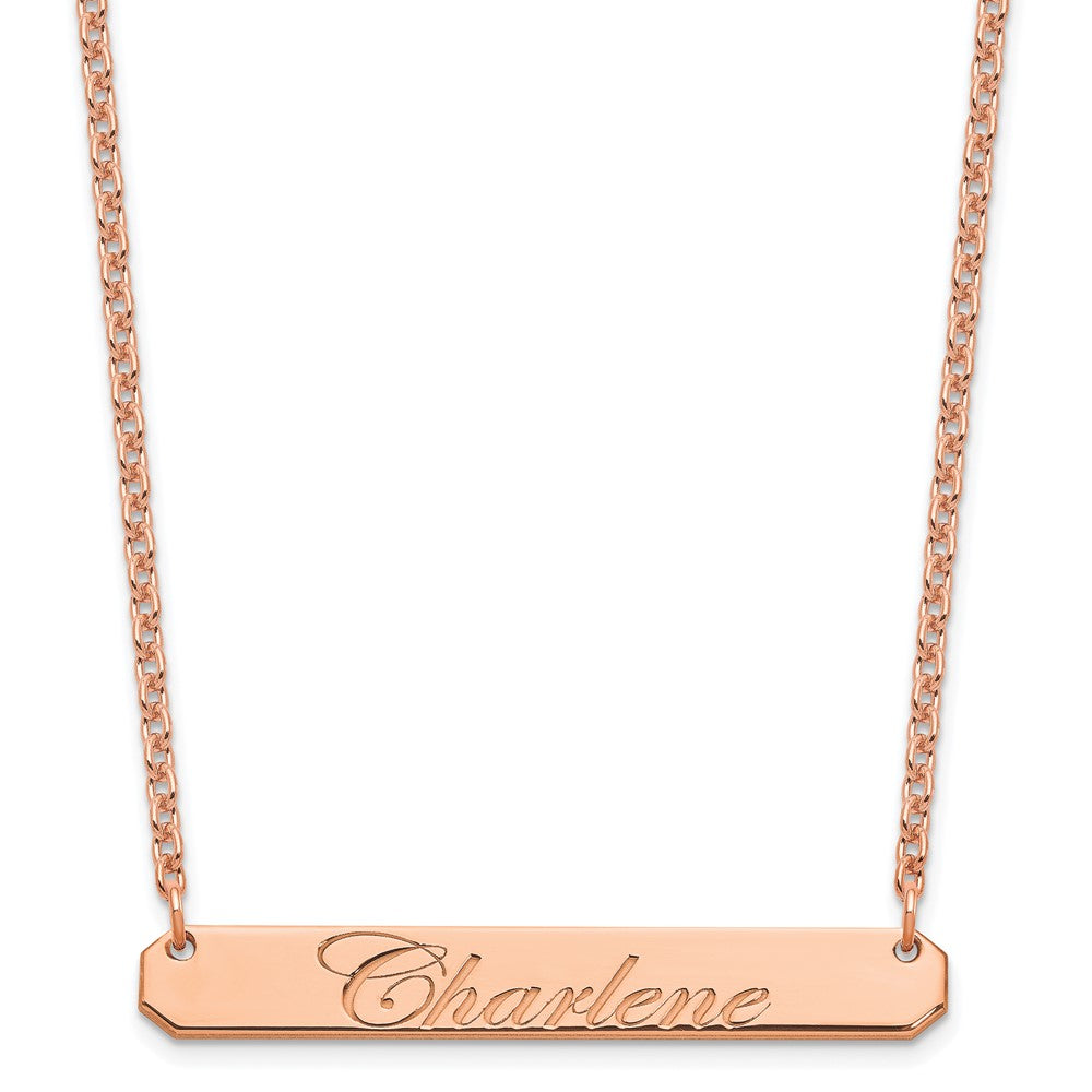 SS/Rose-plated Medium EDWAEDIAN SCRIPT Bar Necklace