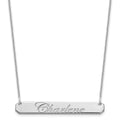 10k White Gold Medium EDWARDIAN SCRIPT Bar Necklace