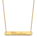 14k Yellow Gold Medium EDWARDIAN SCRIPT Bar Necklace