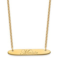 SS/Gold-plated Medium Oblong EDEARDIAN SCRIPT Bar Necklace