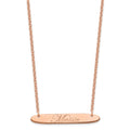 SS/Rose-plated Medium Oblong EDWARDIAN SCRIPT Bar Necklace