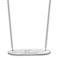 SS/Rhodium-plated Medium Oblong EDWARDIAN SCRIPT Bar Necklace