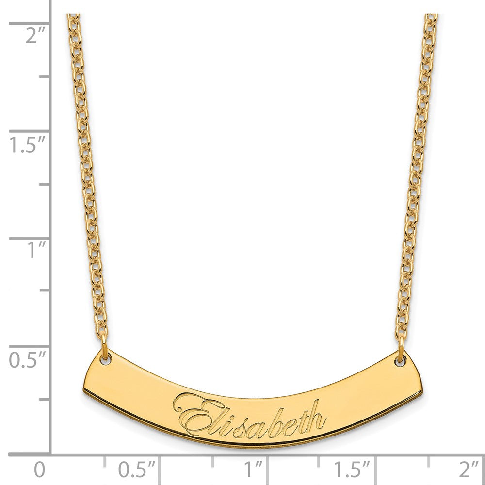 SS/Gold-plated Medium EDWARDIAN SCRIPT Curved Bar Necklace