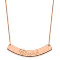 14k Rose Gold Medium EDWARDIAN SCRIPT Curved Bar Necklace