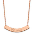 SS/Rose-plated Medium EDWARDIAN SCRIPT Curved Bar Necklace