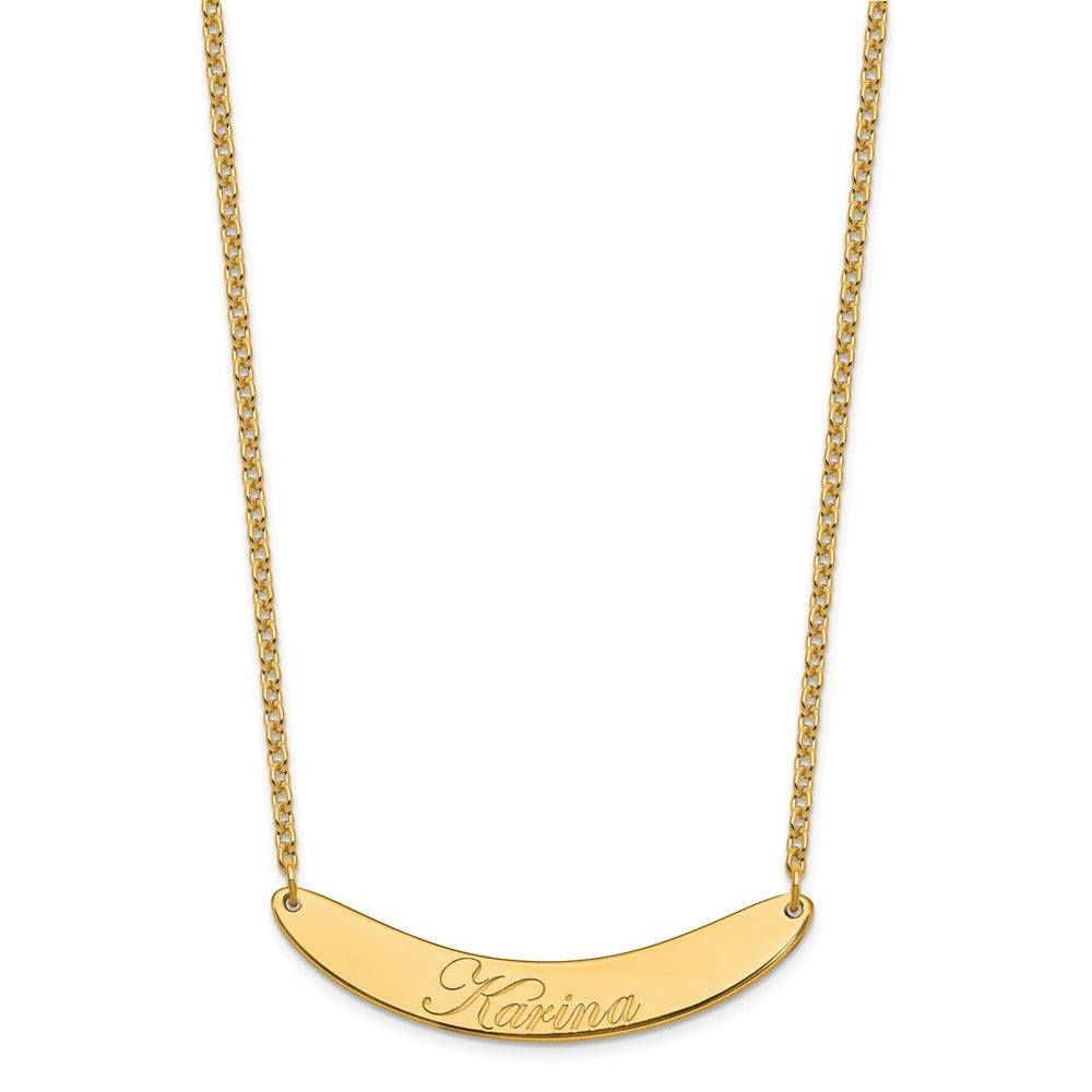SS/Gold-plated Medium EDWARDIAN SCRIPT Curved Bar Necklace