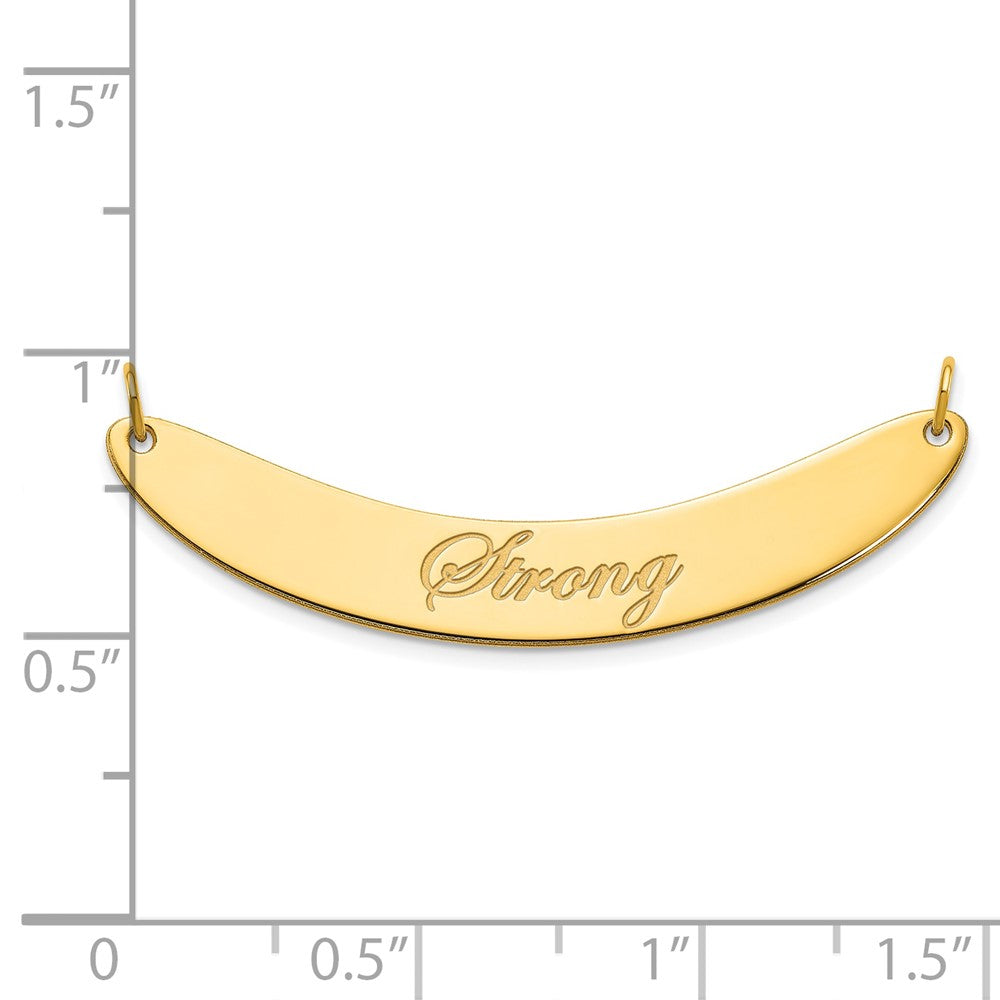 SS/Gold-plated Medium EDWARDIAN SCRIPT Curved Bar Necklace