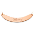 14k Rose Gold Medium EDWARDIAN SCRIPT Curved Bar Necklace