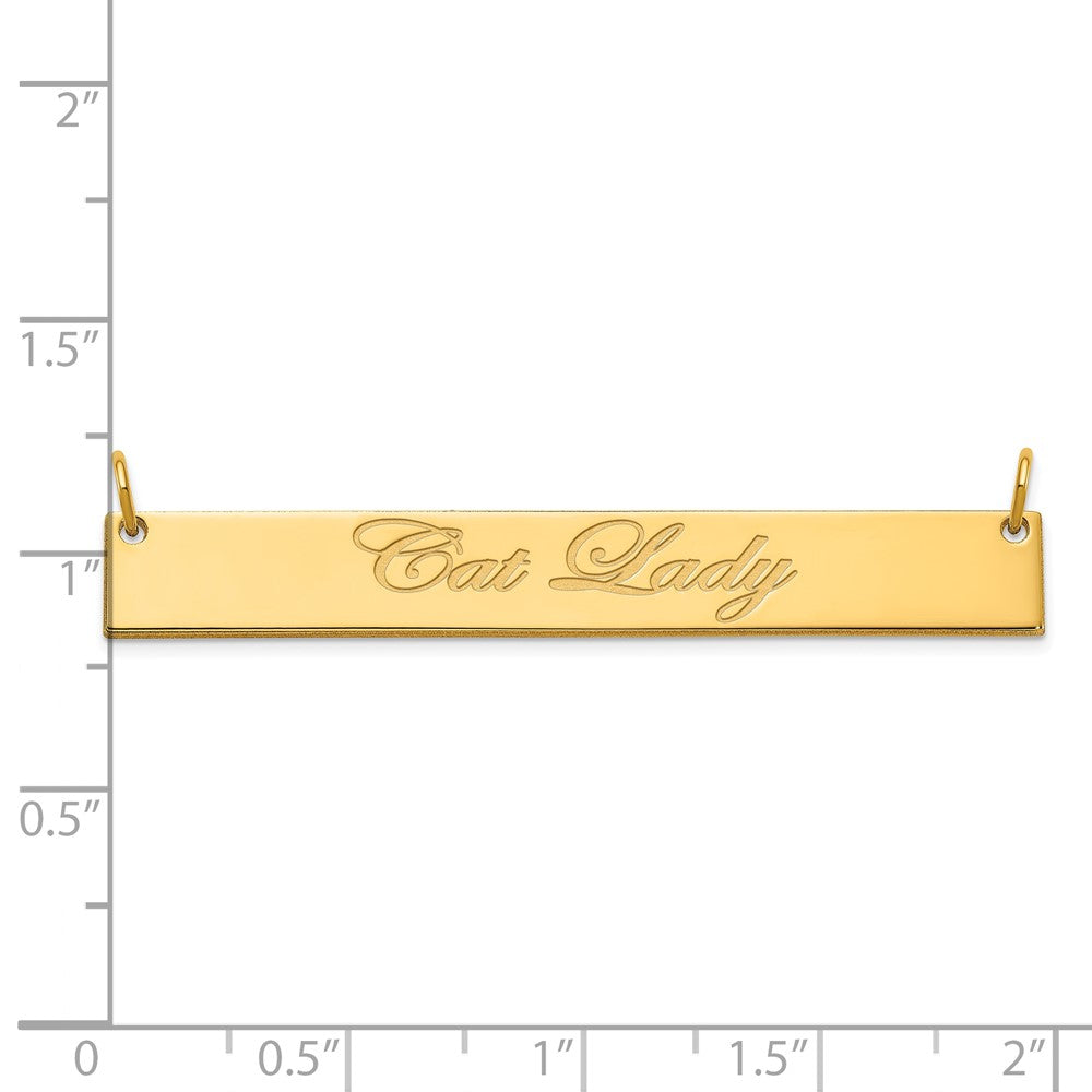 Sterling Silver/Gold-plated Large EDWARDIAN SCRIPT Bar Necklace
