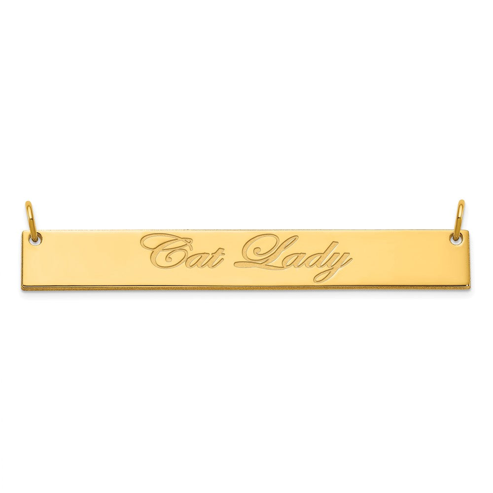 Sterling Silver/Gold-plated Large EDWARDIAN SCRIPT Bar Necklace