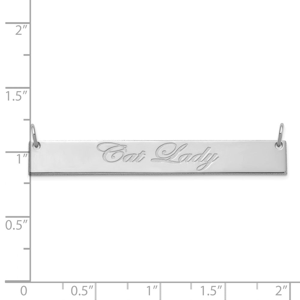 SS/Rhodium-plated Large EDWARDIAN SCRIPT Bar Necklace