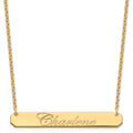 Sterling Silver/Gold-plated Large EDWARDIAN SCRIPT Bar Necklace