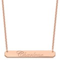 Sterling Silver/Rose-plated Large EDWARDIAN SCRIPT Bar Necklace