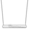 SS/Rhodium-plated Large EDWARDIAN SCRIPT Bar Necklace